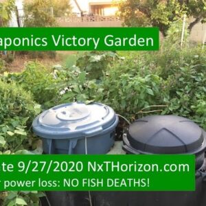 9:27:2020 UPDATE AQUAPONICS VICTORY GARDEN   5 HOUR POWER LOSS - NO FISH KILL!